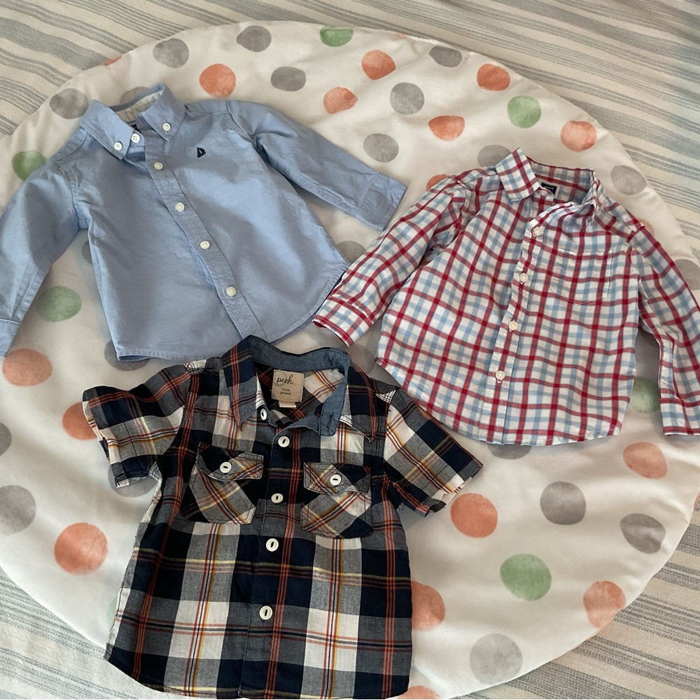 Toddler Boy Set of 3 Button-down Shirts - Size 12-18 months (Like New!)